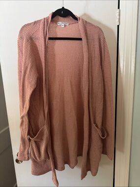 Blakely Dusty Rose Waffle Knit Open-Front Cardigan